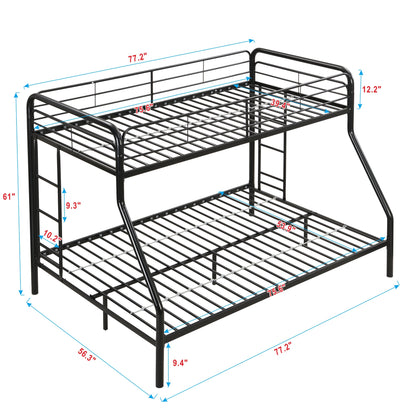 Twin Over FULL Metal Bunk Bed, No Box Spring Needed, Large Under Bed Storage, Easy Assemble