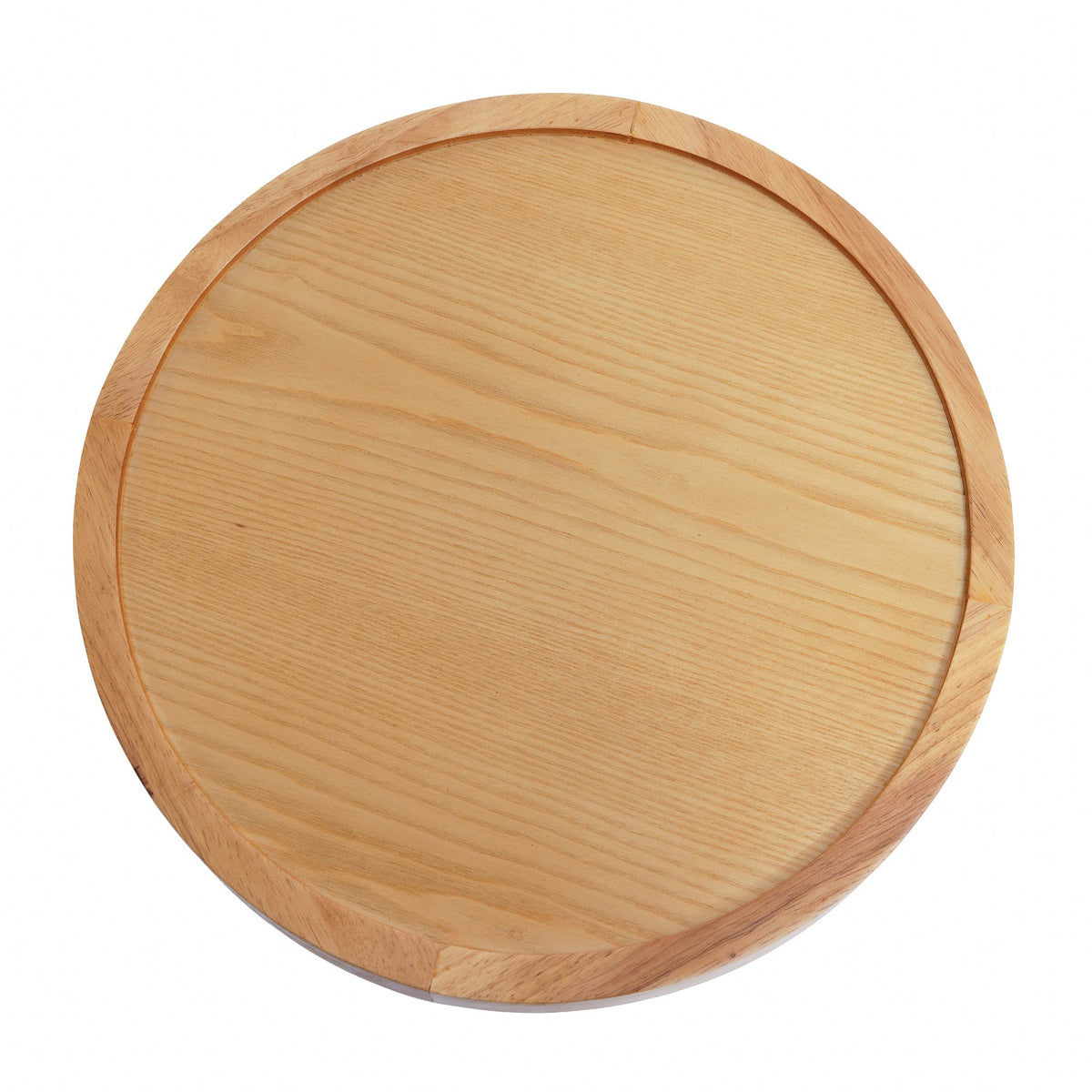 Round Solid Wood End Table,Natural