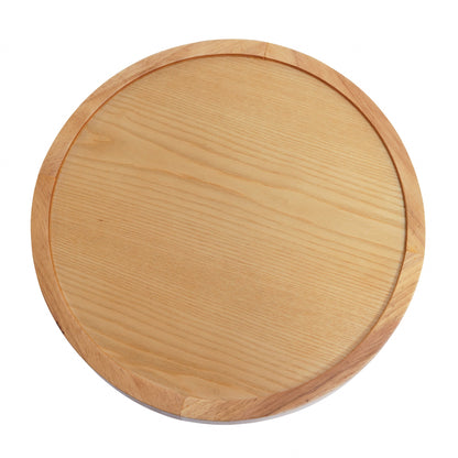 Round Solid Wood End Table,Natural
