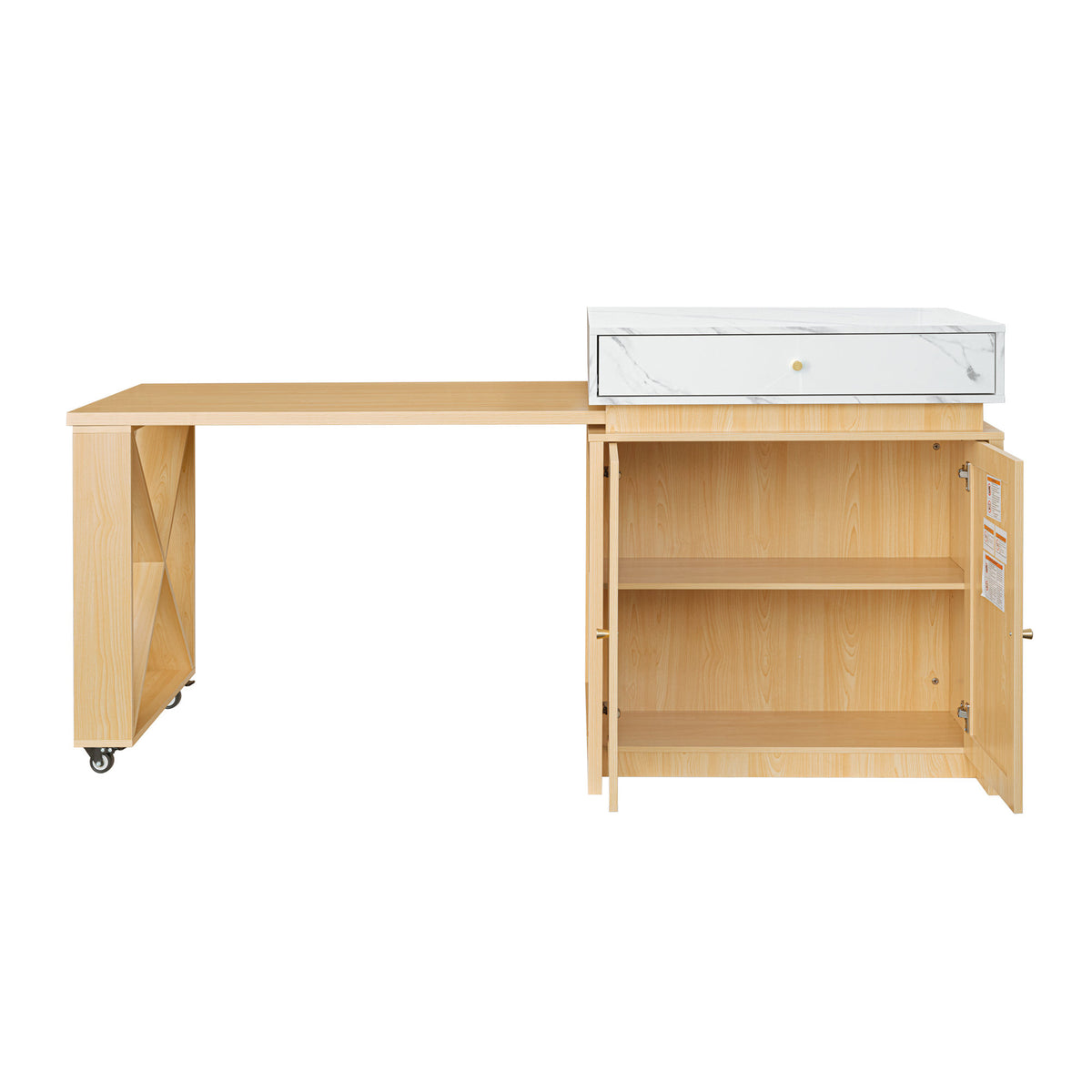U_STYLE Modern Imitation Marble Counter Height Dining Table for 4, Farmhouse Bar Table with Adjustable Shelf, for Kitchen & Home Bar (Chairs Not Included)