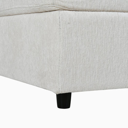 U-Style 102.4" U Shaped Sectional Sofa, Chenille Modular Couch with Curved Ottoman & Storage Ottoman, 3 Seater Sofa with Drop Down Console and 2 Cup Holders, Solid Pine Wood Frame for Living Room