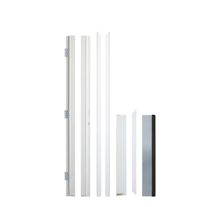 36 x 80 Inch FRP Entry Door with Frosted Glass - Contemporary Style for Home's Front Entrance, Right Hand Inswing, Black Finished Fiber Reinforced Panel Door