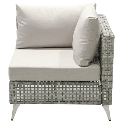 K&K 7-Piece Wicker Patio Furniture Set, Outdoor Conversation Set Sectional Sofa with Water Resistant Grey Thick Cushions and Coffee Table