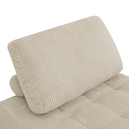 62.9"Corduroy Fabric Beanbag Couch for Living Room, Bedroom & Dorm, Cozy Fluffy Cloud Mini Couch-Corduroy-Camel