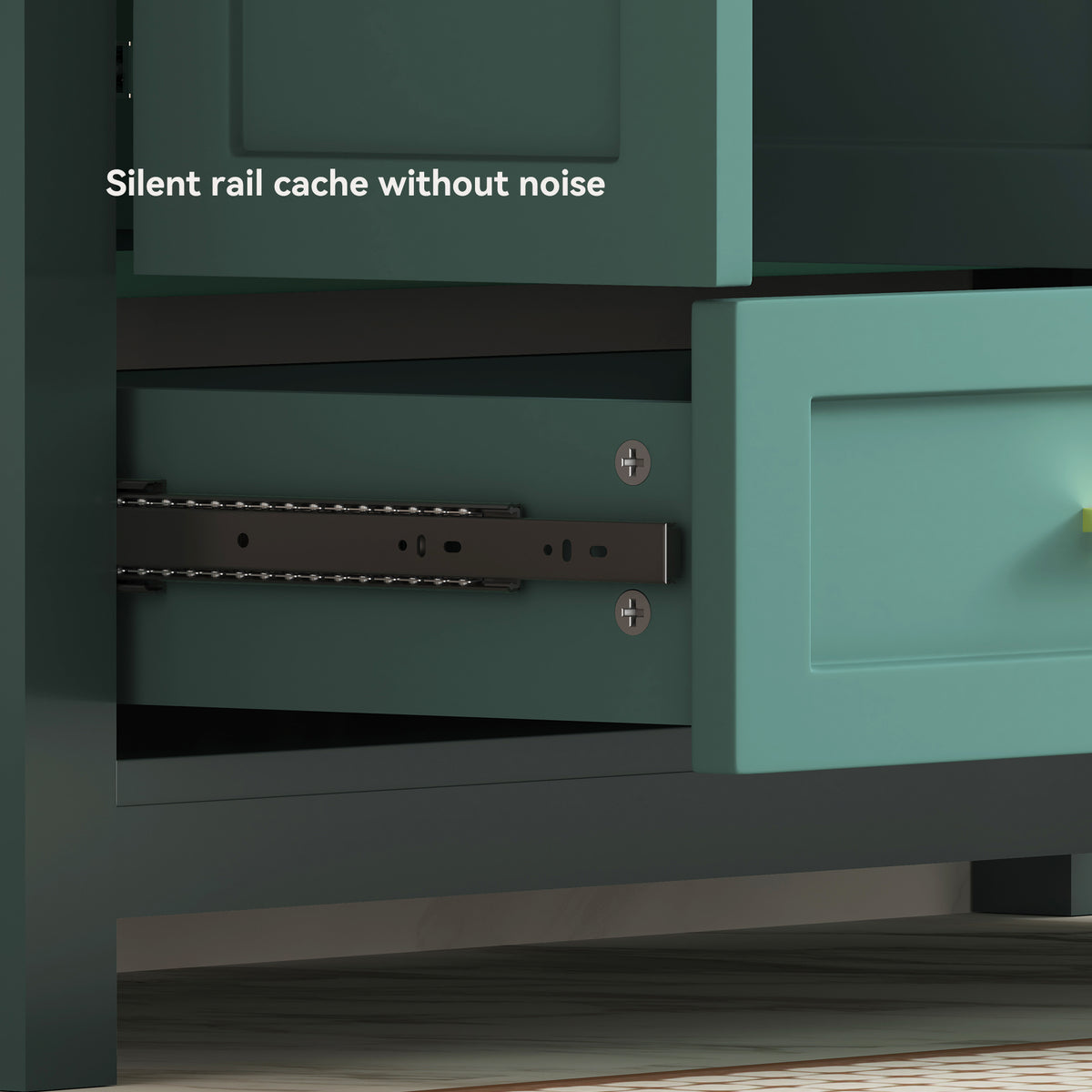 48" Green Bathroom Vanity with Resin sink Combo, Abundant Storage Cabinet -4 Soft close doors and 4 drawers