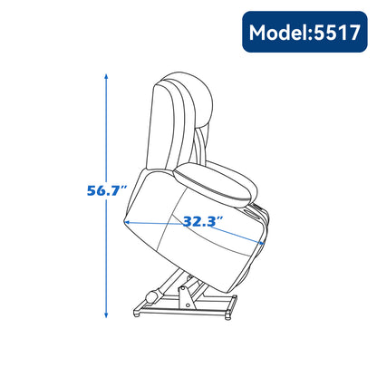 Up to 350 LBS Chenille Power Lift Recliner Chair, Heavy Duty Motion Mechanism with 8-Point Vibration Massage and Lumbar Heating, USB and Type-C Ports, Stainless Steel Cup Holders, Beige