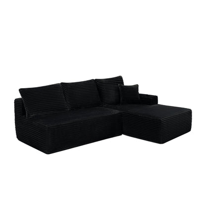 96" Cloud Sectional Couch with L-Shape Chaise, Modern Modular Sofa with Deep Seat, Upholstered Couches, No Assembly Required and Cup holde – Model W3975S00073