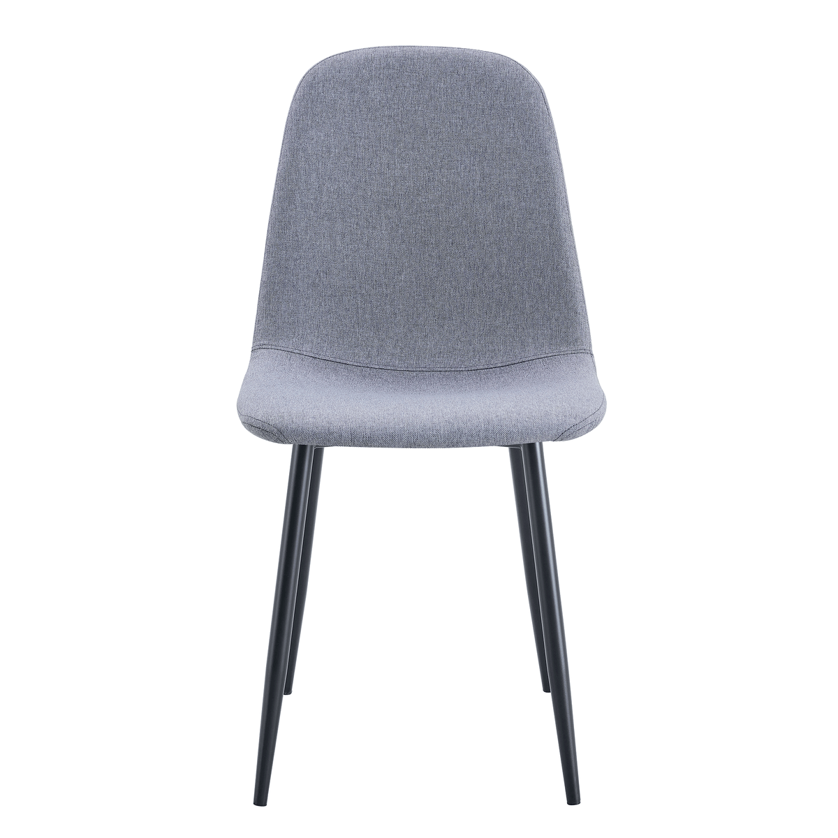 Luxury Simple Chair - Set of 4 Light Gray Linen-Cotton Material High Resilience Dining Chair with Metal Black Leg.Integral metal leg architecture,Suitable for various interior decoration styles.