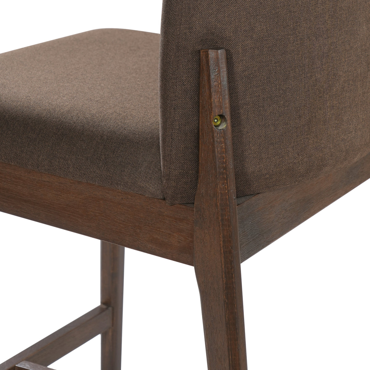Clara Indoor Wooden Upholstered Counter stool, Walnut Finish with Taupe Cushion, Set of 2