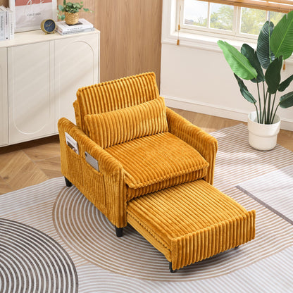 orange comfortable chair for Small apartment Bedroom space Balcony Small sofa bed Lazy Small sofa with a pillo