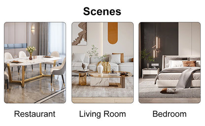 Modern dining chairs, dining room chairs, and golden leg cushioned chairs made of artificial leather, suitable for kitchens, living rooms, bedrooms, and offices. Set of 6 pieces (white+PU )W1151110421
