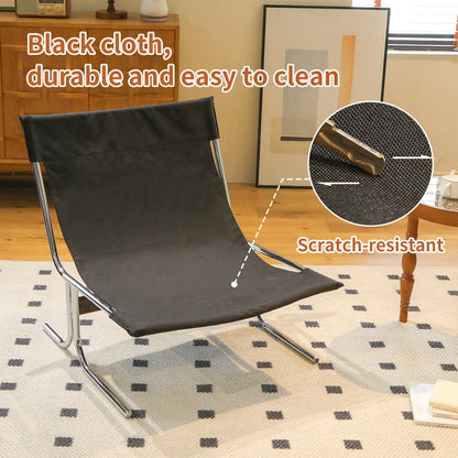Leather Armchair, Modern Accent Chair High Back, Living Room Chairs with Metal Legs and Soft Padded, Sofa Chairs, Dining Room (Black-1pc)
