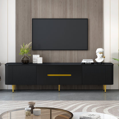VIBE HAUS 78.7''Minimalist TV Stand for TVs up to 85 Inches, Modern Entertainment Center Media Console with 4 Spacious Cabinets for Living room(OLD SKU: SJ000143AAB)