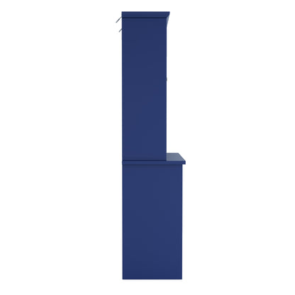 [Assembly Video Provided] TOPMAX Farmhouse 35.4x17.7x74.8inch Freestanding Buffet with Hutch – Blue