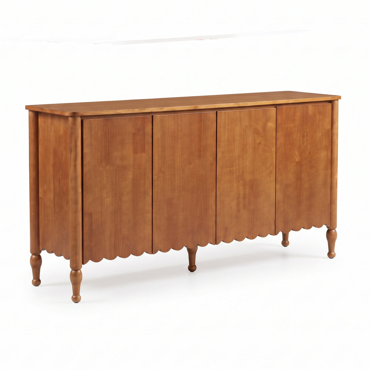 59' Rustic Sideboard Buffet Cabinet Credenza with 4 Doors & 2 Shelves,Farmhouse Wood Accent Storage Cabinets Console Table with  & Solid Wood Legs, Brown