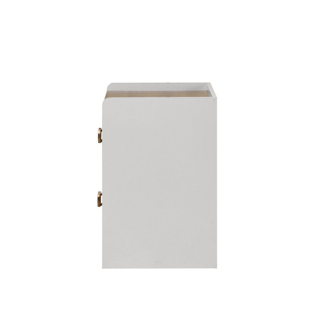 Contemporary Style 1pc Nightstand English Dovetail Drawers Curved Handles Dusty Oak And White Finish Bedroom Furniture