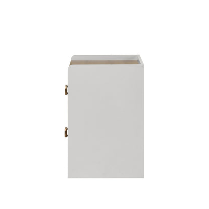 Contemporary Style 1pc Nightstand English Dovetail Drawers Curved Handles Dusty Oak And White Finish Bedroom Furniture