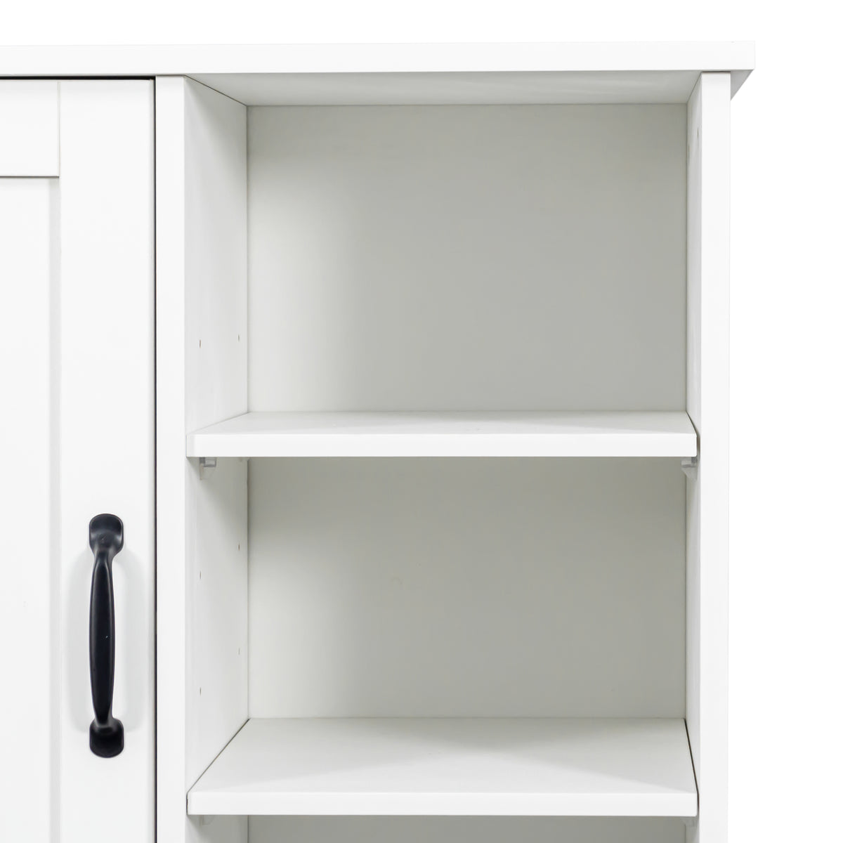 Laundry Cabinet with Doors and shelf, Tilt-Out Laundry Hamper, Multiple Storage Space, Freestanding Style, Open Shelve, Adjustable Shelf