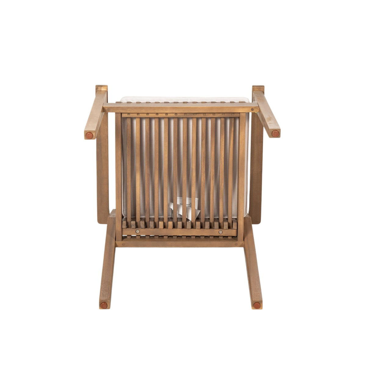 Patio Dining Chair Set of 2 - Sturdy Acacia Wood, Comfortable Waterproof Seating, 400 lbs Capacity, Brown Color Frame
