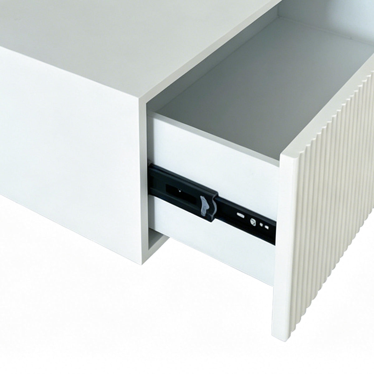 Modern Hand-Crafted Wall Mount Fluted Vanity Table, Multi-Scenario Floating Cosmetic Console