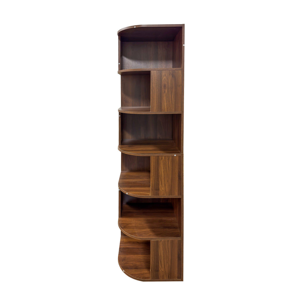 Corner Bookshelf, 6-Tier Modern Corner Book Shelf with Baffle
