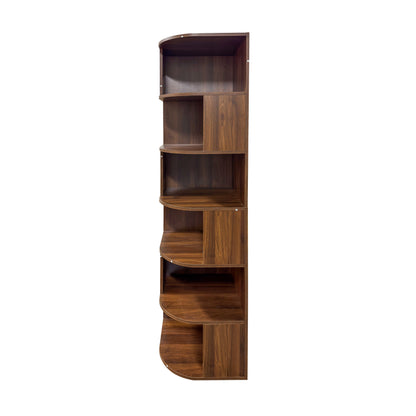 Corner Bookshelf, 6-Tier Modern Corner Book Shelf with Baffle