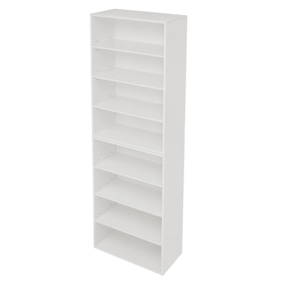 CD DVD storage cabinet, bookcase, adjustable shelf 8-layer storage, display bookshelf, multi-functional double-layer bookcase