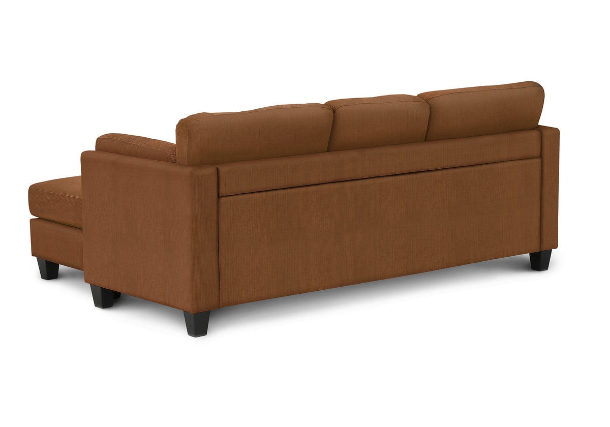 Sofa Lounger, Chaise Lounge, Upholstered, Rust Fabric, Modern, Contemporary