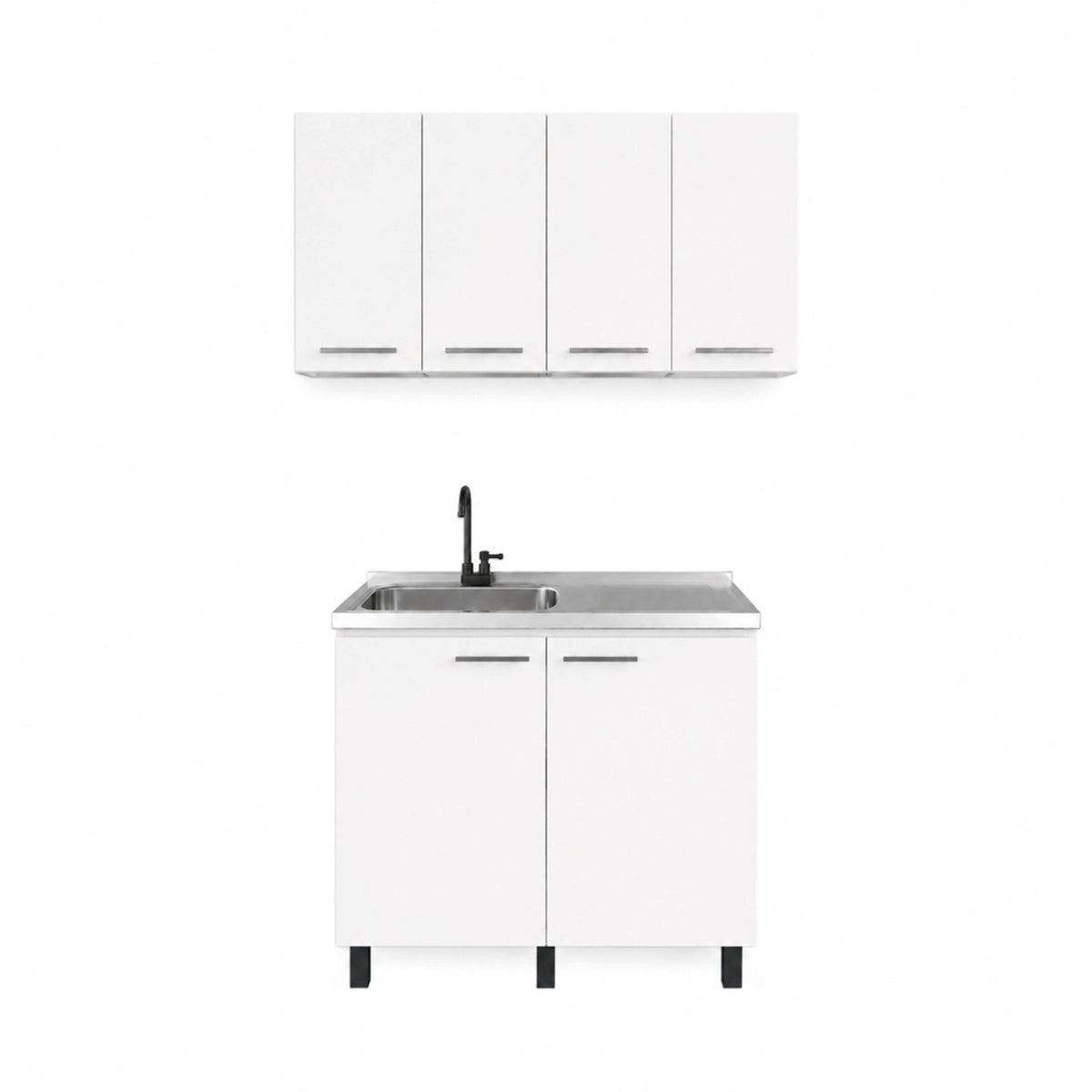White 2-Piece Kitchen Sink Cabinet Set