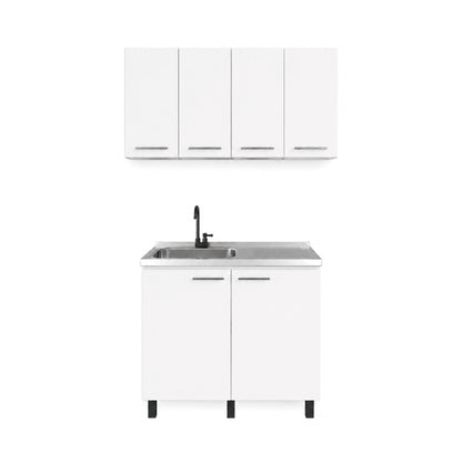 White 2-Piece Kitchen Sink Cabinet Set