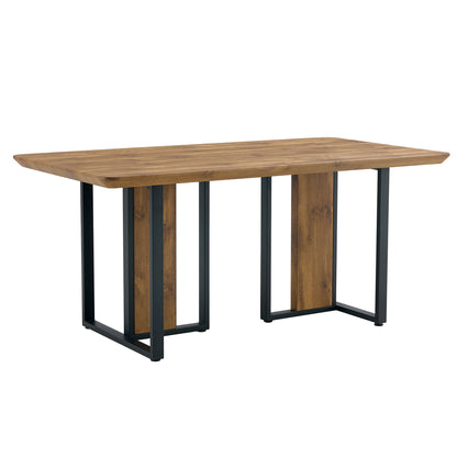 Modern minimalism and luxurious wood rectangular patterned dining table. The computer desk. Dining tables are used