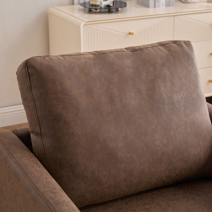 30.5"W Upholstered Square Swivel Accent Chair and Comfy Accent Single Sofa Chair, 360 Degree Club Chair, Lounge Armchair for Living Room Bedroom Apartment Nursery. Coffee PU
