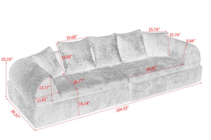 Cloud Modular Sectional Sofa - Shape Boneless Couch & Deep Fluffy Seat, No Assembly Required for Living Room Bedroom