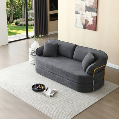 78.3" Queen Sleeper Sofa Bed, No Assembly Convertible Pull Out Futon Couch with Removable Backrest