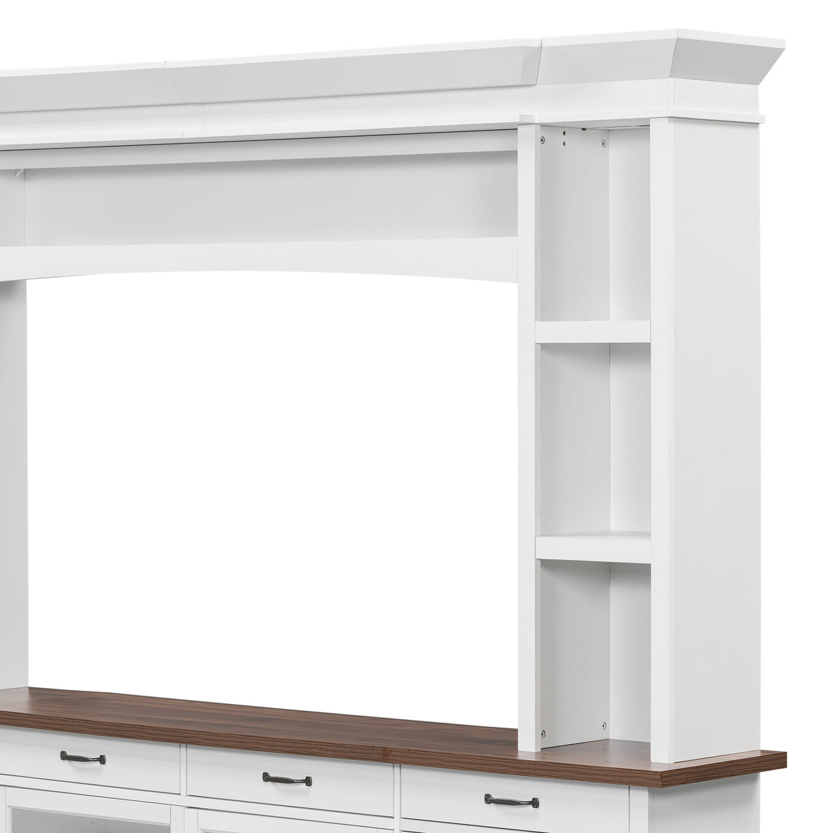 94.3' Extra Long Farmhouse TV Stand with 7-Color LED Lights, Adjustable Shelves & Storage Cabinets, Modern Entertainment Center Media Console for 65 Inch TVs for Living Room