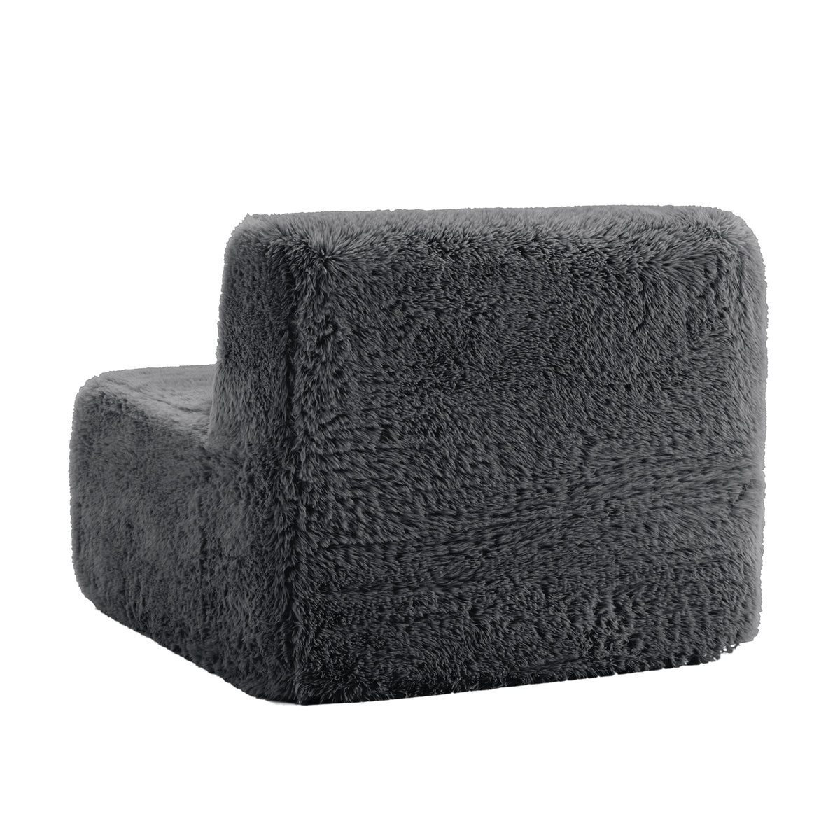 Aviana Armless Sofa W/Pillow Plush Fabric-Dark Grey