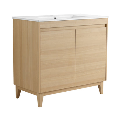 36" Freestanding Bathroom Vanity With Ceramic Sink