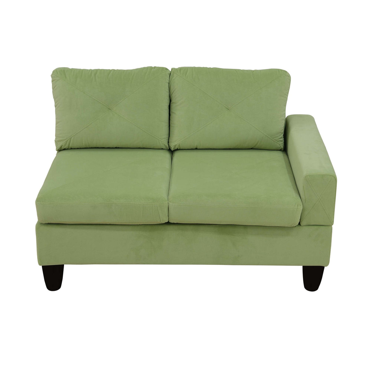 95.5 x 75 Inches Width Apple Green Modular L-Shaped Sectional Sofa 6-Seater 4-Piece Massa Flannel  Fabric Couch with Chaise