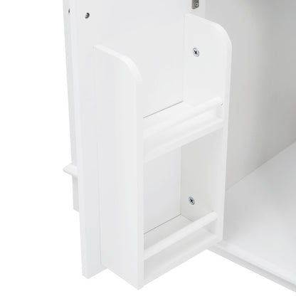 46" Bathroom Vanity without Sink, Cabinet Only, Soft-Close 6 Drawers & Double Doors with 2-Tier Shelves, Solid Pine Legs, White (Same SKU: N759P351752K)