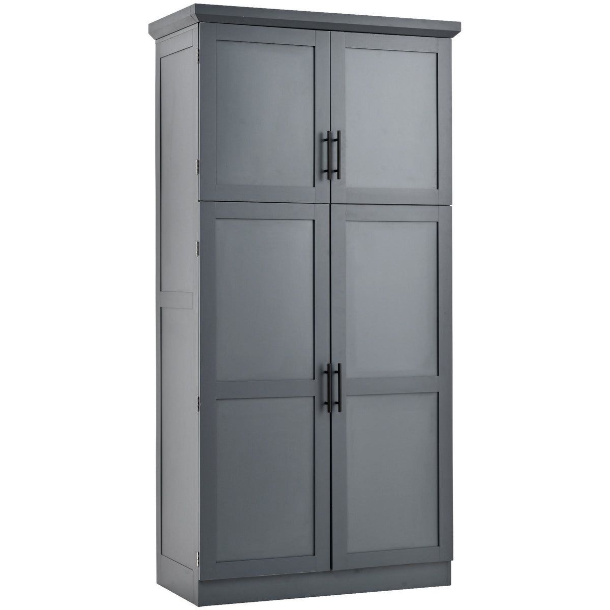 [Assembly Video Provided] TOPMAX 35.5x17.6x70.9inch Freestanding Kitchen Pantry Cabinet, Tall Storage Cabinet with 4 Doors, 2 Door Shelves – Gray
