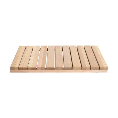 Cedar Wood Shower Mat - Non-Slip Slatted Wooden Bath Mat with Rubber Feet, 24" x 16" Floor Pad for Bathroom, Bathtub, Spa, Sauna & Garden, Indoor/Outdoor Use