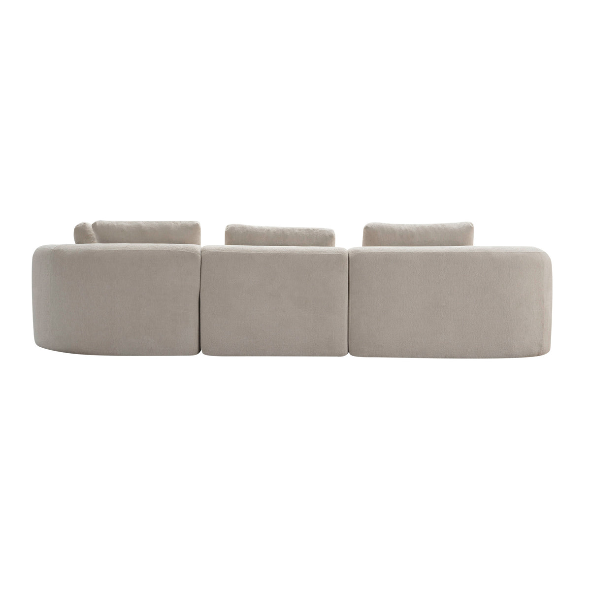 136.9" Camel Modular Curved Sectional Sofa, Vacuum Compressed Cloud Couch, Oversized Corner Sofa Set with Throw Pillows, No Assembly Required, Deep Seat Curved Sofa for Large Living Room.
