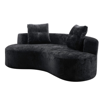 80'  3 Seater Couch for Living Room, Boneless Couch with 2 Pillows,Upholstered Floor Sofa