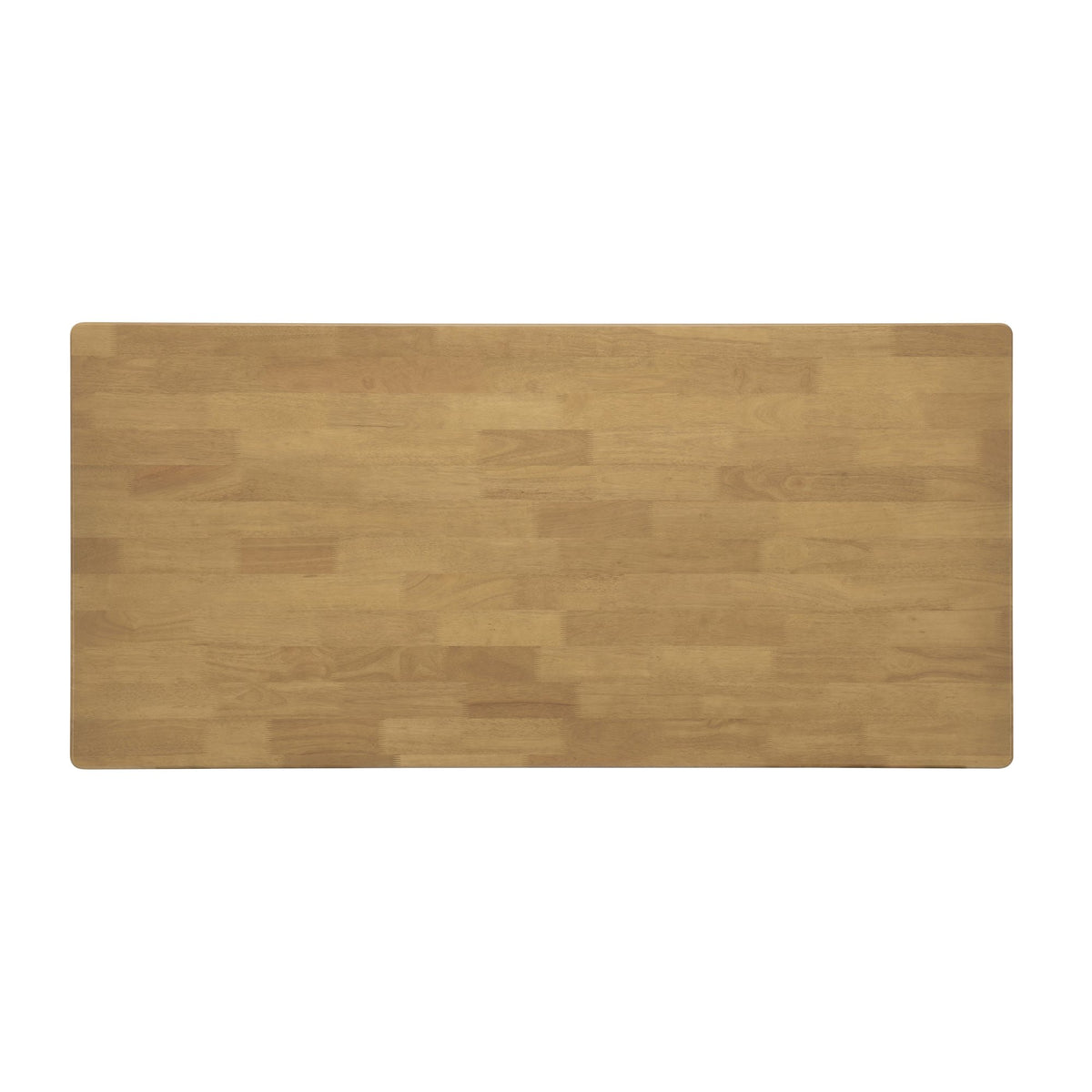 Natural Rubber Wood Dining Table with Natural Plastic Rattan Accents – 70.87''L Indoor Kitchen Table, 800 lbs Capacity