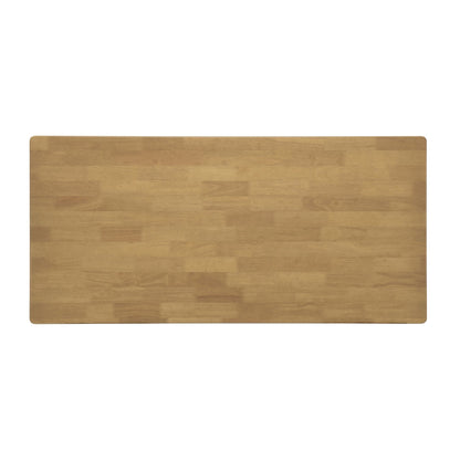 Natural Rubber Wood Dining Table with Natural Plastic Rattan Accents – 70.87''L Indoor Kitchen Table, 800 lbs Capacity