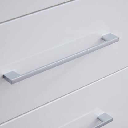 32-Inch White Gloss Wall-Mounted Bathroom Vanity with Double Drawers, Soft-Close System,Ceramic Sink, Create a Modern and Minimalist Bathroom Space!