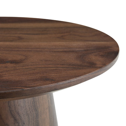 Walnut wood grain medium density fiberboard circular coffee table - diameter 19.6 inches, height 18.8 inches walnut wood grain veneer, flexible adaptation to circular tabletop.W2920P404128