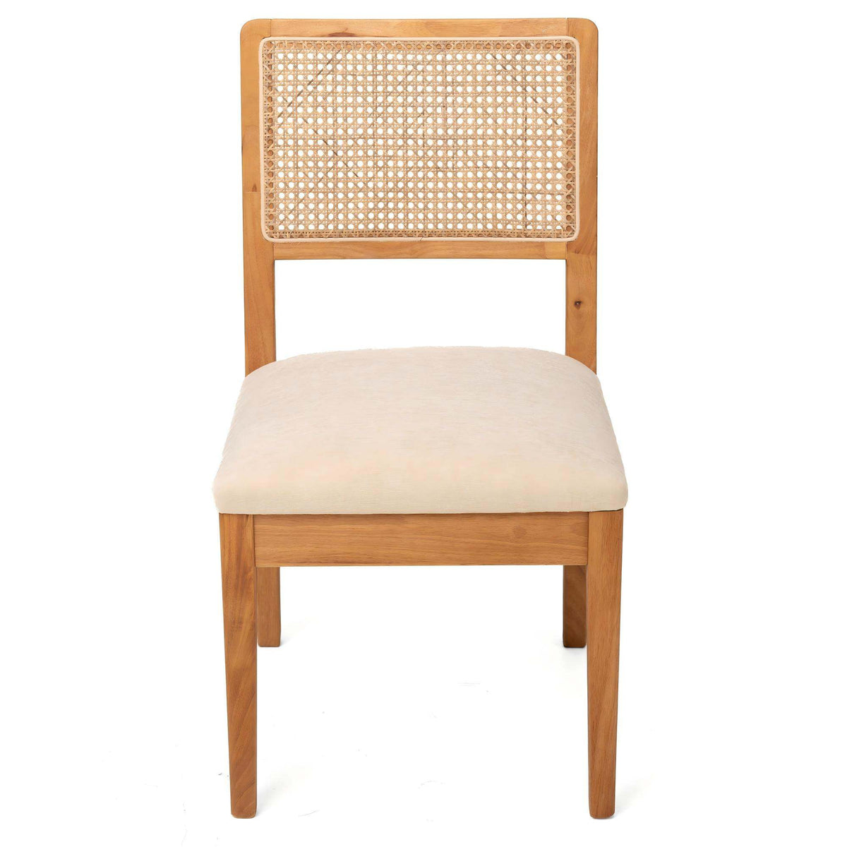Set of 2 Rubber Wood Dining Chairs, 18.5inch Compact Upholstered Fabric Kitchen Chairs for Small Spaces, Modern Dining Room Chairs for Home, Cafe, Ergonomic Design, Sturdy Frame, Easy to Clean