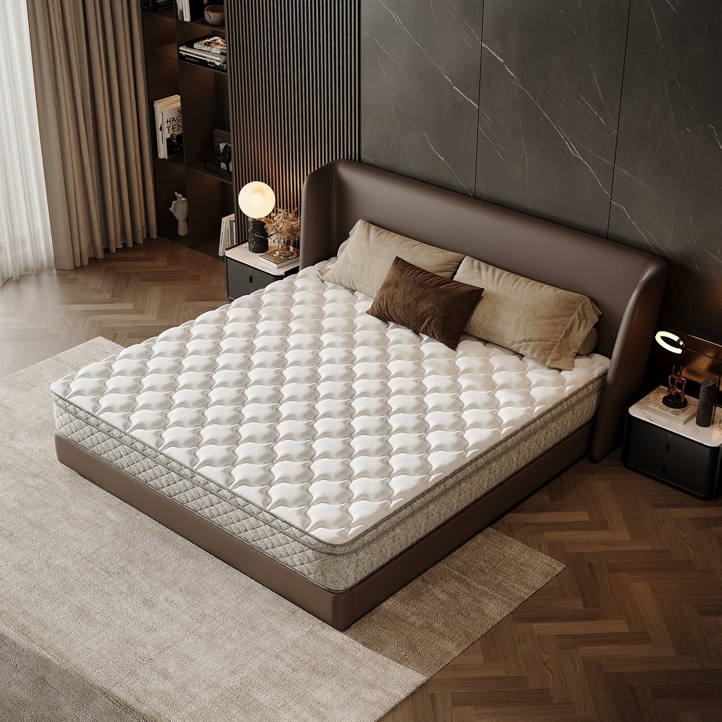 King Size Mattress,12 Inch Hybrid King Mattress in a Box with Memory Foam and Pocket Spring for Pressure Relief & Comfort Sleep & Zoned Support, Medium Firm,CertiPUR-US & OEKO-TEX