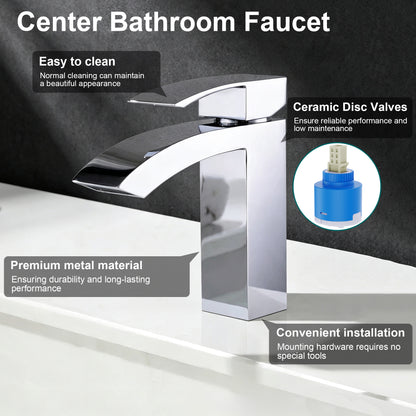 Single Hole Bathroom Faucet,Modern Single Handle Vanity Basin Faucet
